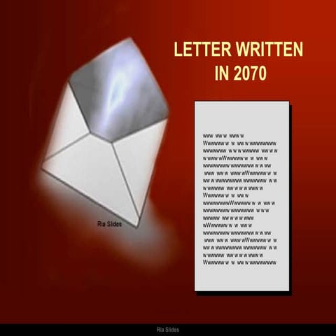 Letter written in 2070