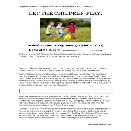 Let the children play