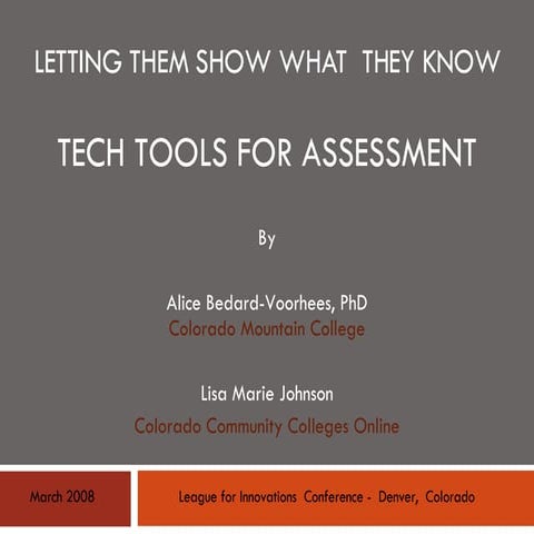 Letting Them Show What They Know: Tech Tools for Assessment
