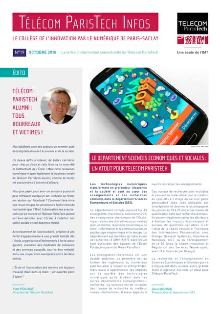 Lettre semestrielle 19 octobre 2018
