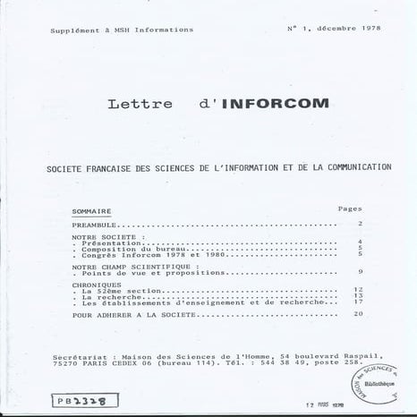 Lettre inforcom1   sfsic 1978