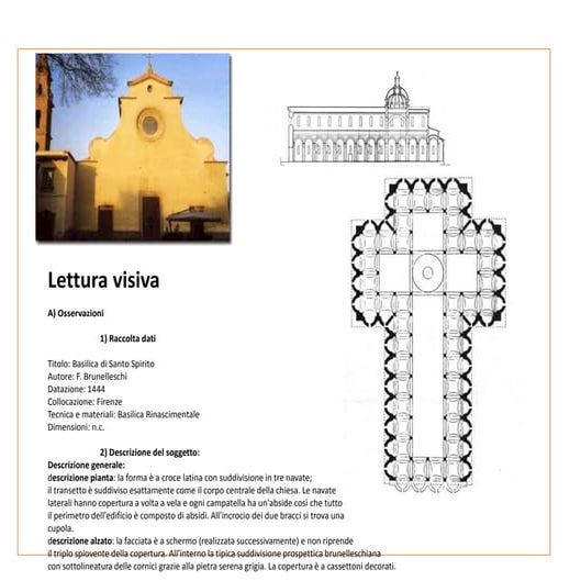 Lettura santo spirito brunelleschi