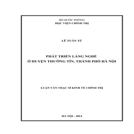 Luận văn: Phát triển làng nghề ở huyện Thường Tín, RẤT HAY, HOT
