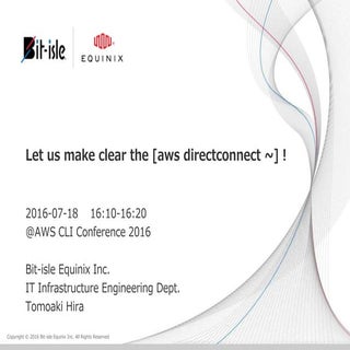 Let us make clear the aws directcon...