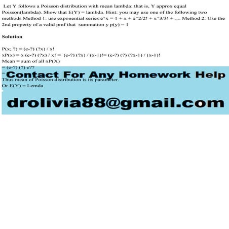 Let Y follows a Poisson distribution with mean lambda that is, Y app.pdf