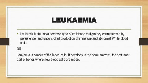Leukemia | PPTX | Cancer | Diseases and Conditions