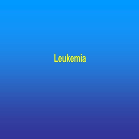 Leukemia Acute Lymphoblastic Leukemia Pediatrics Final Pptx