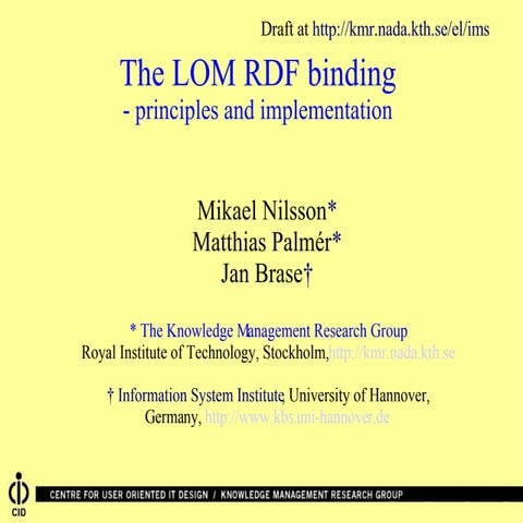 Leuven Ariadne LOMRDF 2003 11 20 