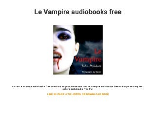 Le Vampire audiobooks free