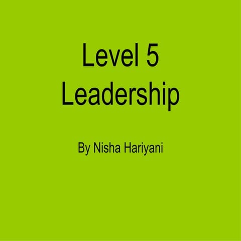level 5 leadership