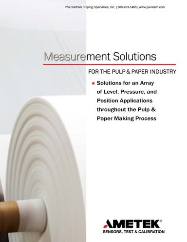 Level and Pressure Instrumentation for Pulp & Paper Production