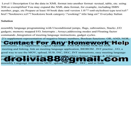 Level 1 Description Use the data in XML format into another format -t.pdf