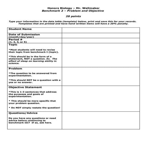 Level 2 bm   problem and objective