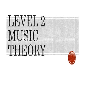 Level 2 music theory