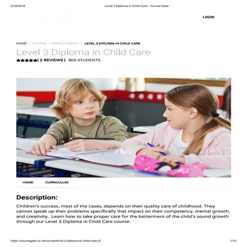 Level 3 diploma in child care course gate | PDF