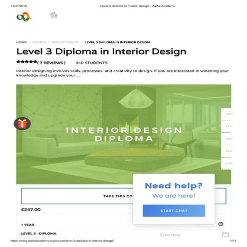 Interior Design Advanced Diploma - Alpha Academy | PPTX