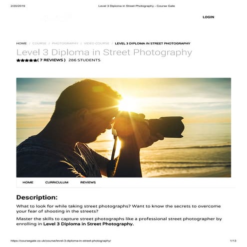 Professional Photography Masterclass - Course Gate | PDF