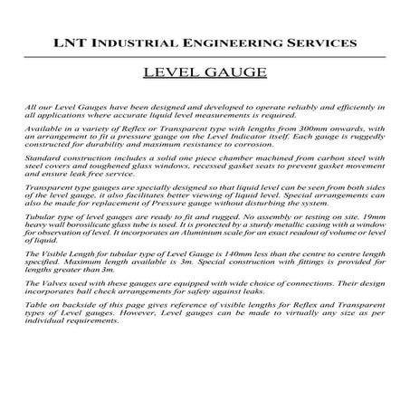 Level gauge Manufacturer and Supplier in India