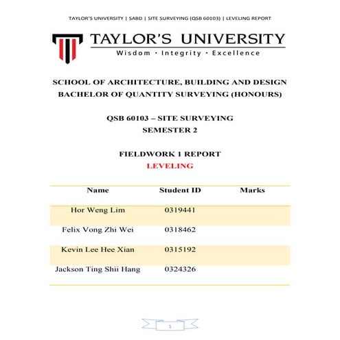 Leveling final-report