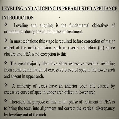 levelling and alignment in preadjusted appliance.ppt
