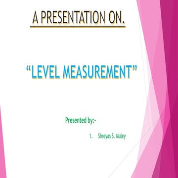 Level measurement ppt