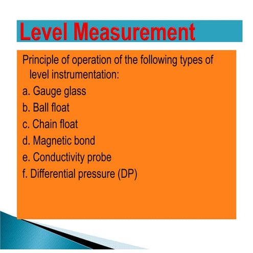 Level measurement  www.chemicallibrary.blogspot.com