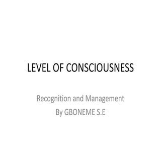 Level of consciousness (GCS)