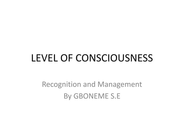Level of consciousness (GCS)