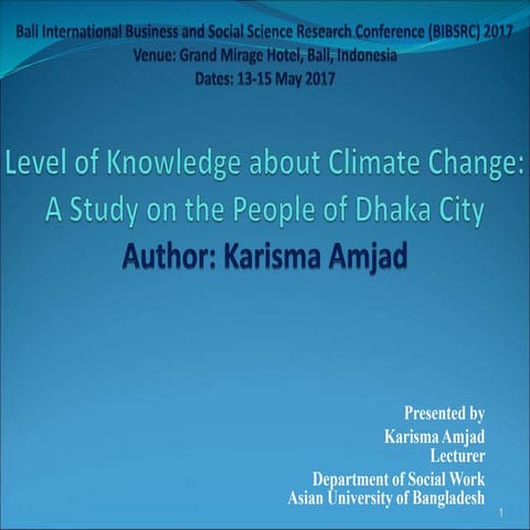 Level of knowledge about climate change