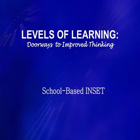 Levels of Learning (Revised Bloom's of Taxonomy)
