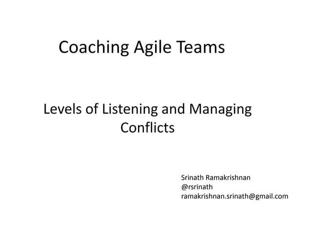 Levels of listening and managing conflicts