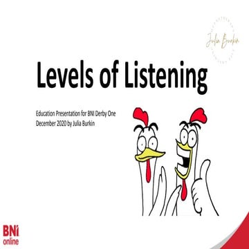 Levels of Listening - Education Slot