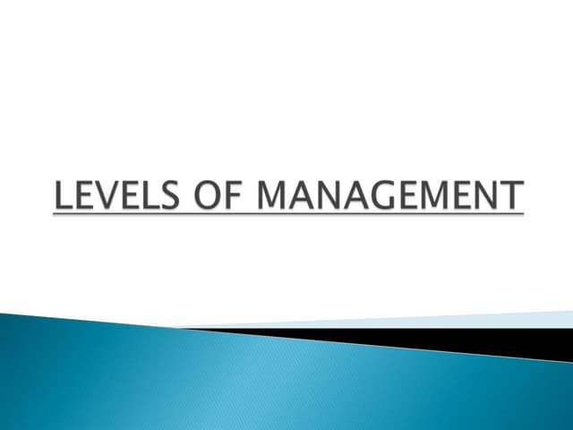 Levels of management