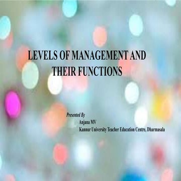 Levels of Management and Their Functions