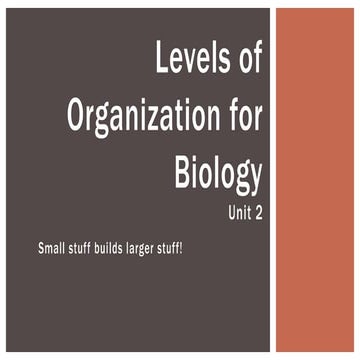 Levels of organization for biology.stratt