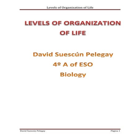 Levels of organization of life