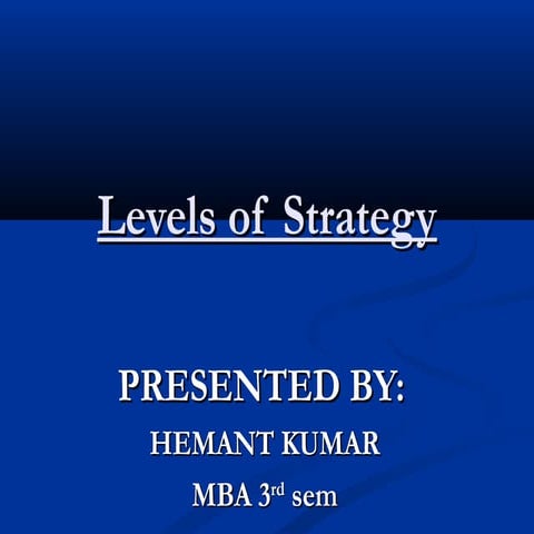 Levels of strategy