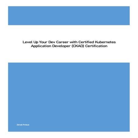 Certified Kubernetes Application Developer as a Smart Career Move | PDF