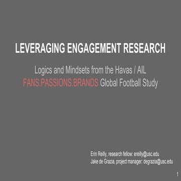 Leveraging Engagement: Global Football (Soccer) Study