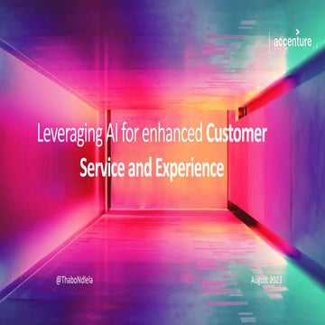 Thabo Ndlela- Leveraging AI for enhanced Customer Service and Experience