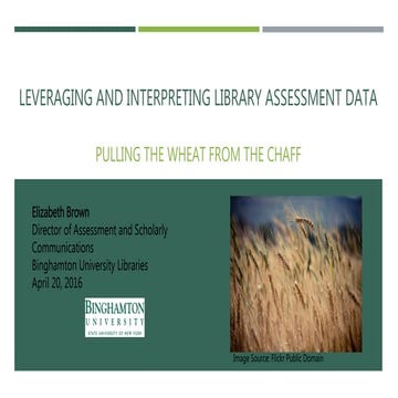 Leveraging and interpreting library assessment data 4 17 2016