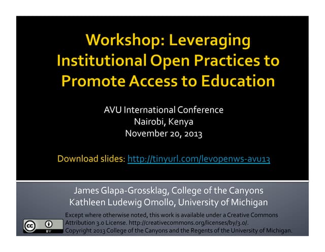 Slides - Leveraging institutional open practices to promote access- AVU Confe...