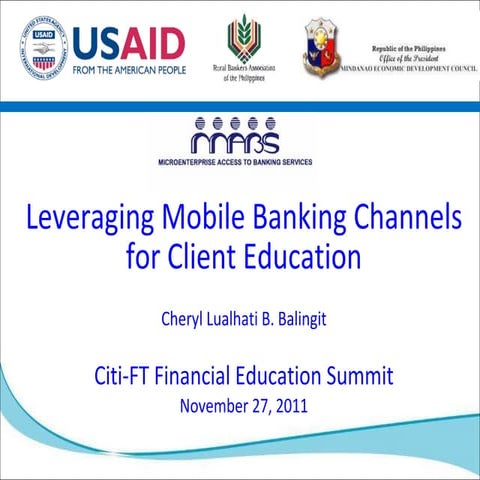 Leveraging mobile banking channels for client education