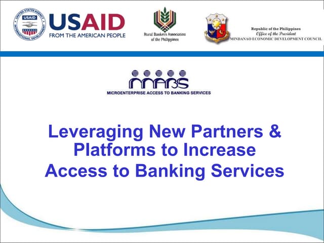 Leveraging mobile money to increase access to banking services
