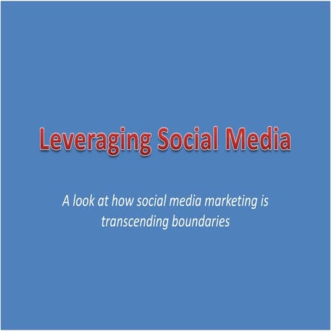 Leveraging social media