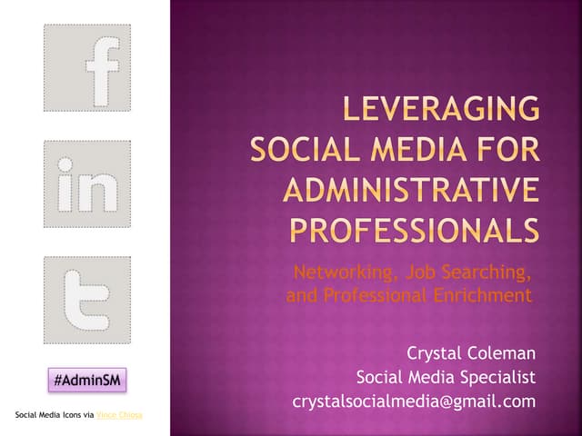 Leveraging social media for admins