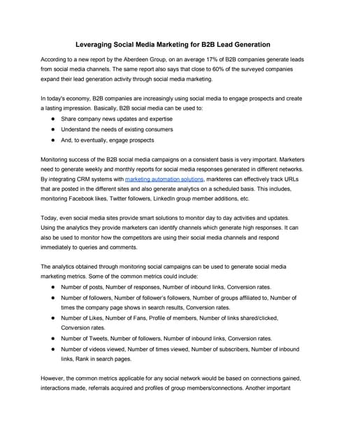 Leveraging Social Media Marketing f...