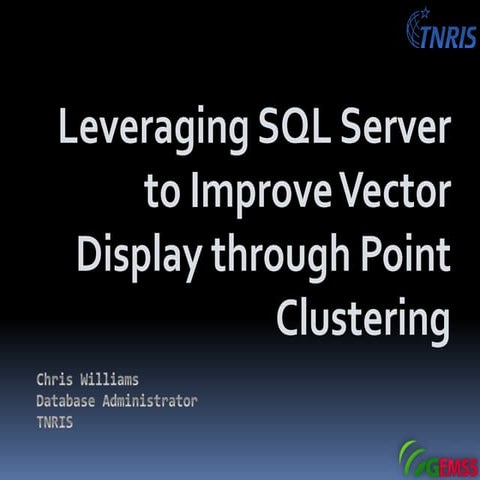 Leveraging sql server to improve vector display through point clustering