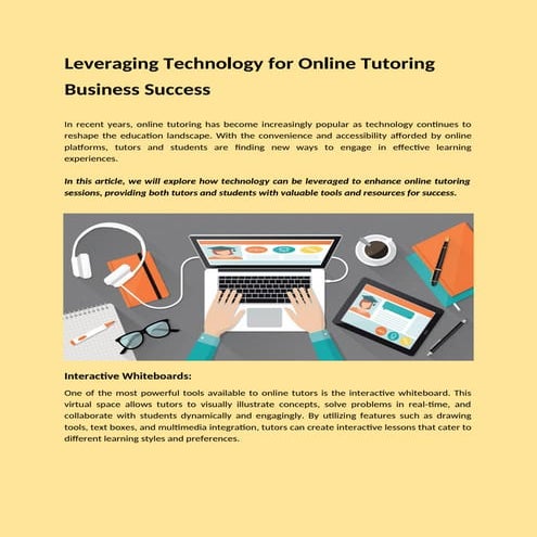 How Technology Drives Success in the Online Tutoring Industry | DOCX
