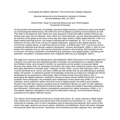 Leveraging the digital collection